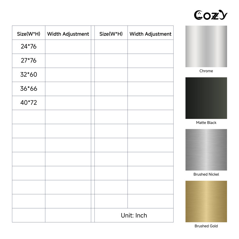 Panneau de douche fixe simple sans cadre l 40 po x H 76 po