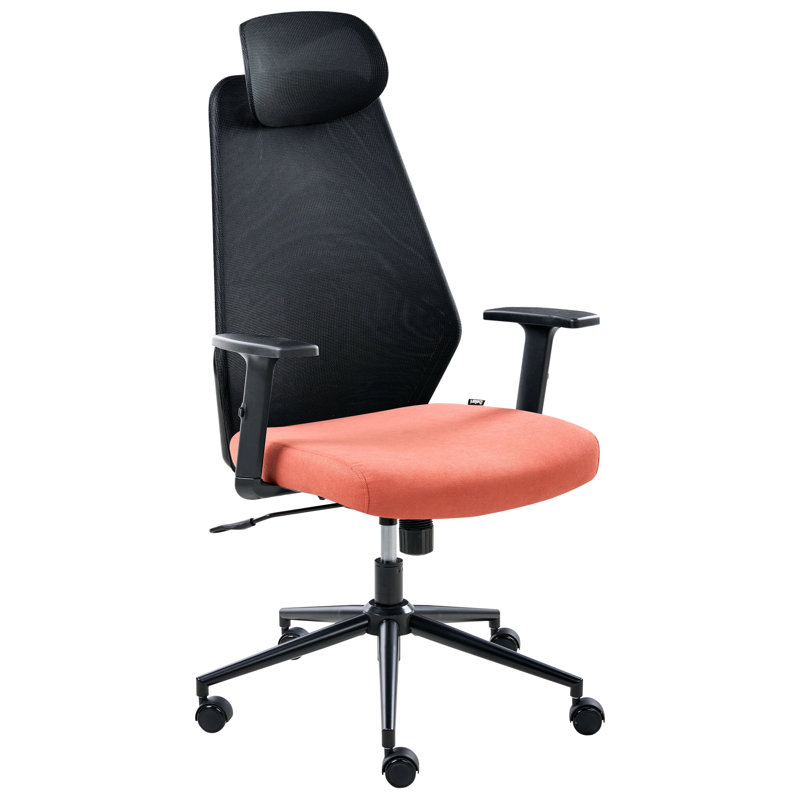 Office Chair with Headrest, Red/Black