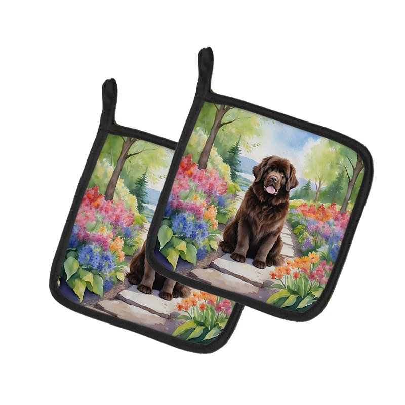 Caroline's Treasures Floral Polyester Potholder Set