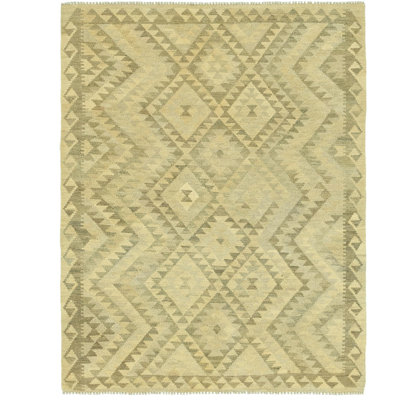 Tapis de zone en laine 5 pi x 6 pi 6 po one-of-kind noué la crème Lorain