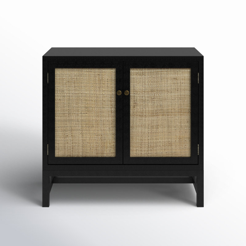 Pepperdine 2-Door Kiln-Dried Wood Accent Cabinet, Black