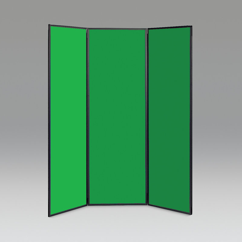  Light Free-Standing Bulletin Board 180cm H x 180cm W, Black, Emerald Green