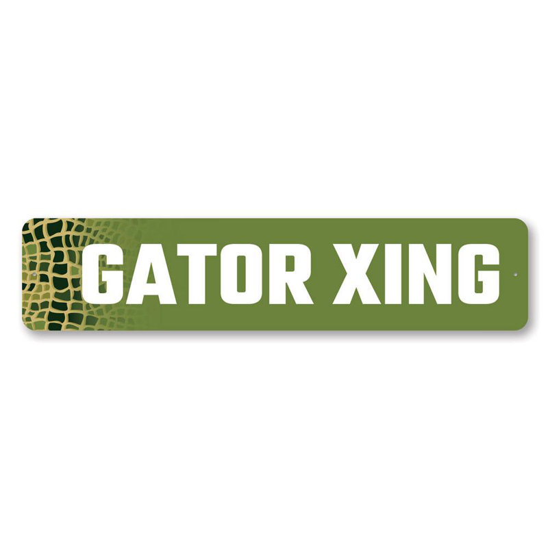 Plaque en aluminium Gator Crossing, H 4 po x l 18 po x P 0,04 po