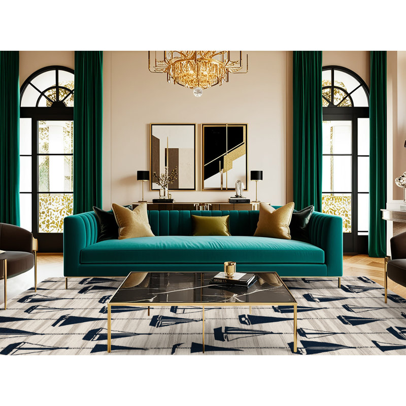  Tapis bord de mer lavable Silhouettes, Carré 6 pi
