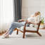 Fauteuil d'appoint rembourré en bois massif de style Mid-Century avec coussin supplémentaire