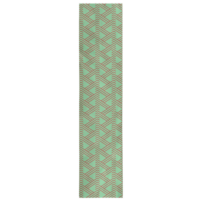 Chemin de table fêtest hol, L 90 po x l 16 po, Vert / Rouge, Polyester