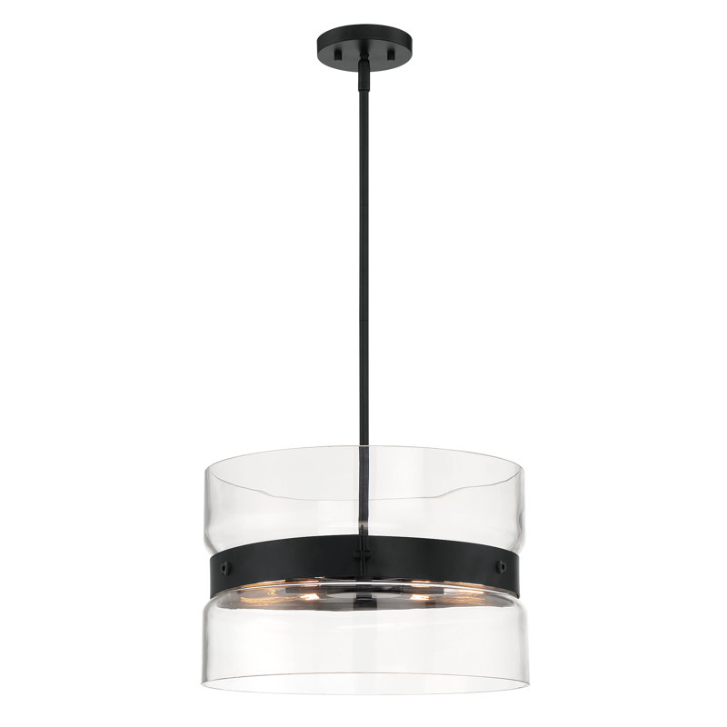 Mccurley 6 - Light Matte Black Drum Pendant