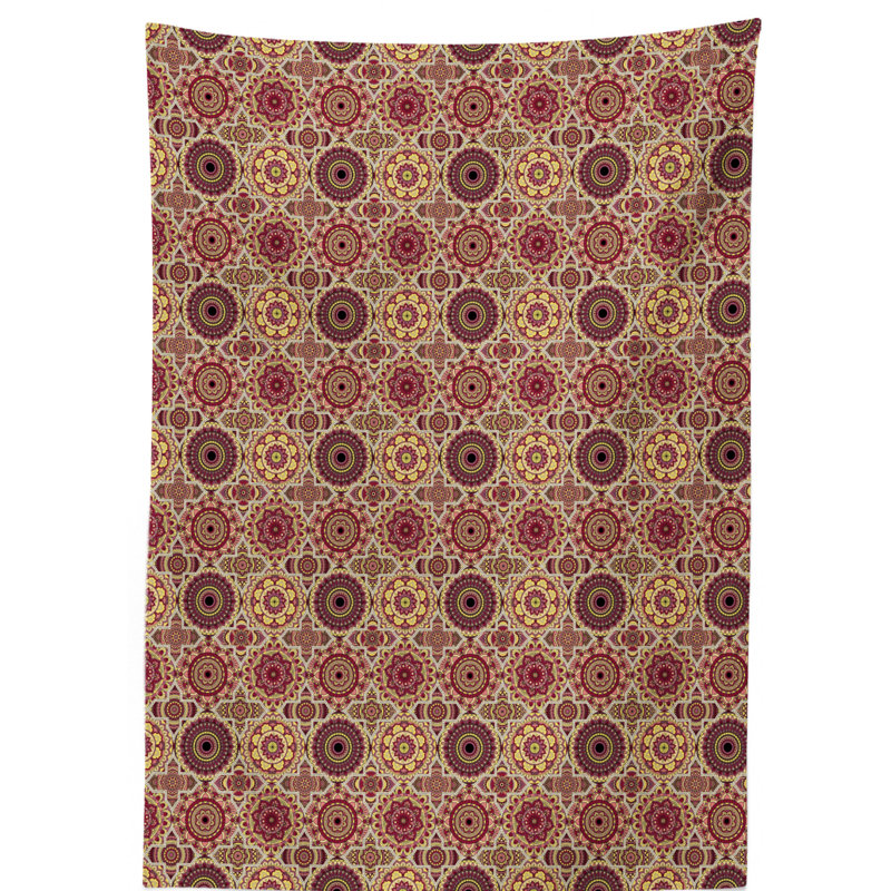 Moroccan Dining Room Kitchen Tablecloth, 84" L x 60" W
