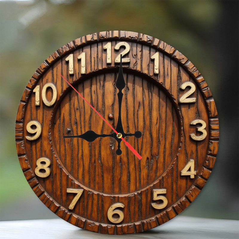 Horloge murale en bois rustique décor de ferme style rétro