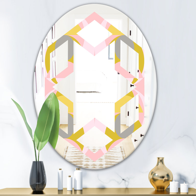 Miroir mural Hexagon Star Coastal, 31,5 po x 23,7 po, Fleurs fantastiques