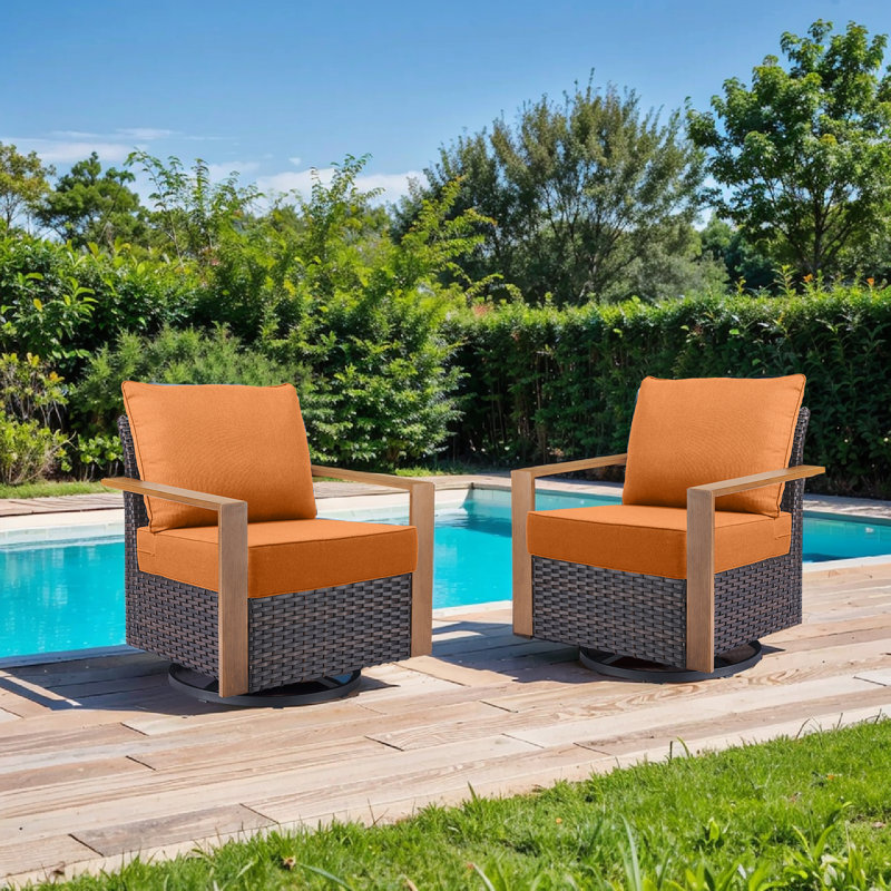 6" Outdoor Cushions For Patio Furniture, 22X24x6 Thick Seat Cushion Set Of 5, Fade Resistant Couch Chair Replacement Cushions High Density Deep Wicker Chair Cushion W/Removable Cover