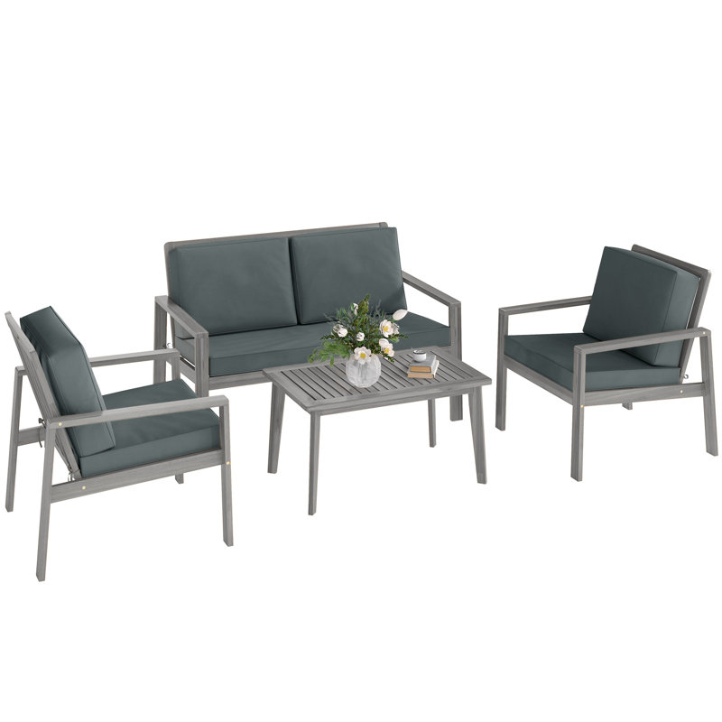 Garden Sofa Set, Charcoal Grey, Light Grey
