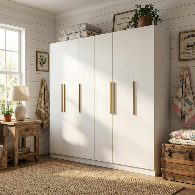 Brijesh 94.4'' Manufactured Wood Armoire, White