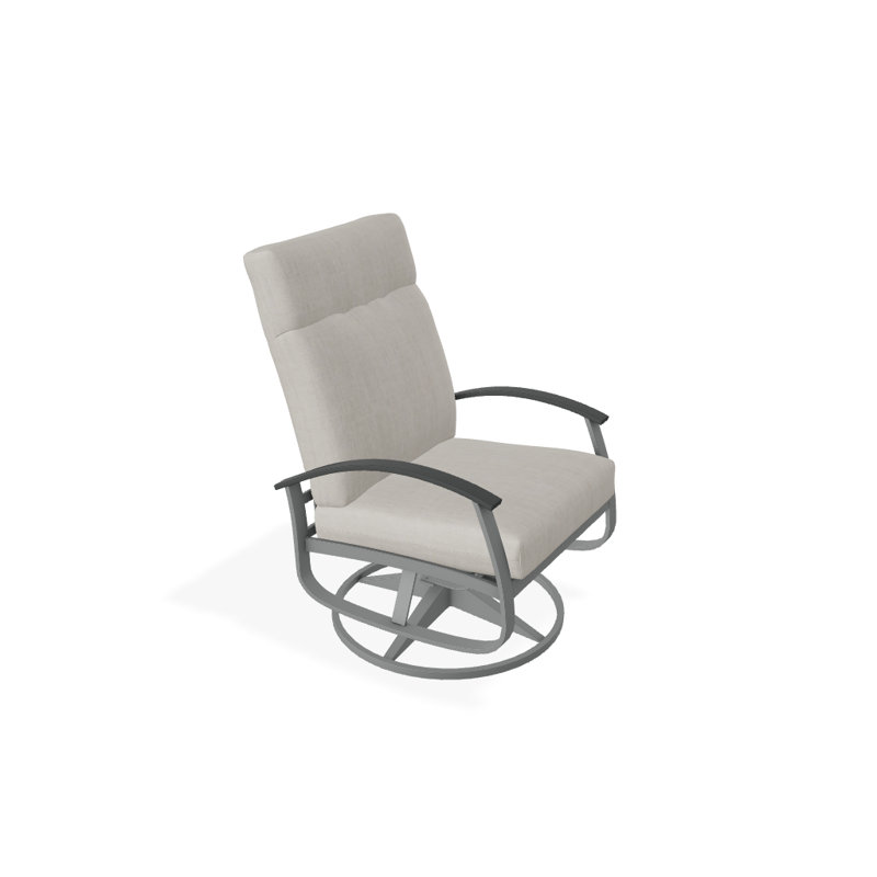 Belle Isle Outdoor Rocker Chair, Glimpse Cloud, Classic Graphite P30, Textured Graphite