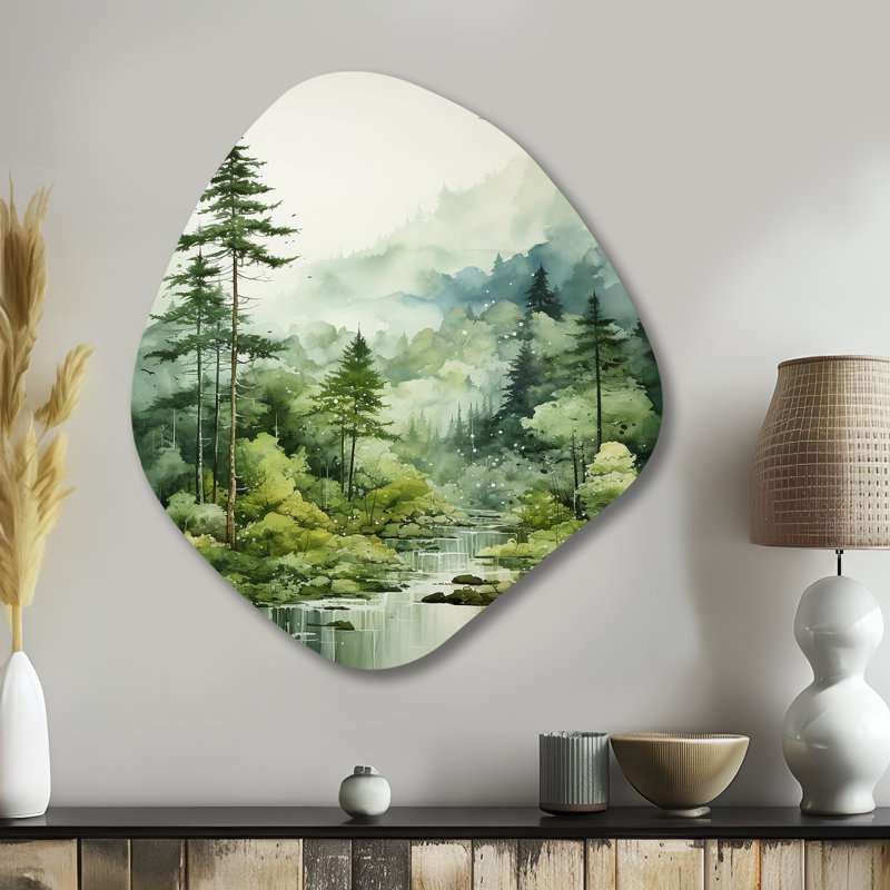 Forêt, énigmatique, art mural asymétrique, H 35 po x l 31 po