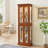 Lighted Curio Display Cabinet With Adjustable Shelves And Mirrored Back For Showcasing Various Collections In Style-660161210