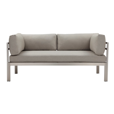 Pangea Home Novae 65" Aluminum Outdoor Patio Sofa with Quick-Dry Cushions – Modern Weather-Resistant Sofa with Rust-Free Frame & Easy Assembly