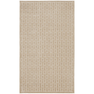 Nourison Washable Charm 2' x 3' Beige Ivory Modern Indoor Rug