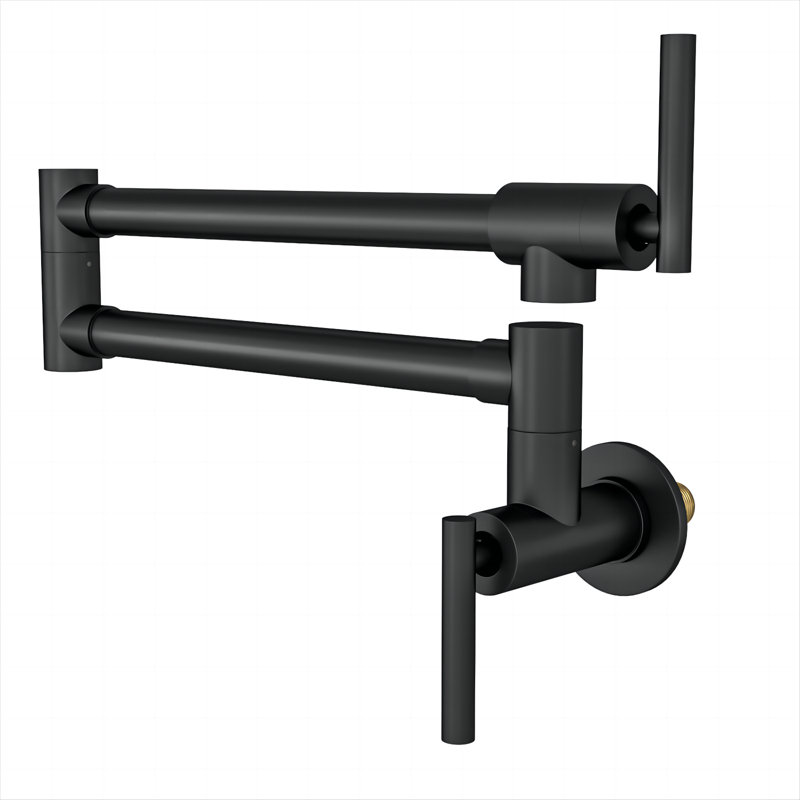 Robinet de cuisine mural Topcraft, Noir mat