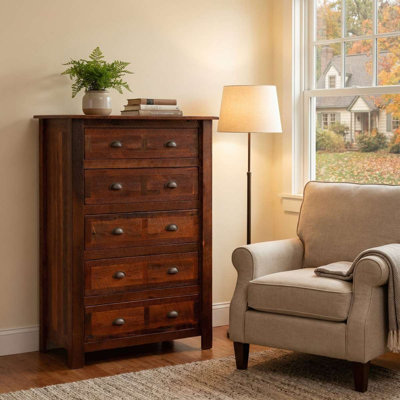 Commode barnwood 5 tiroirs