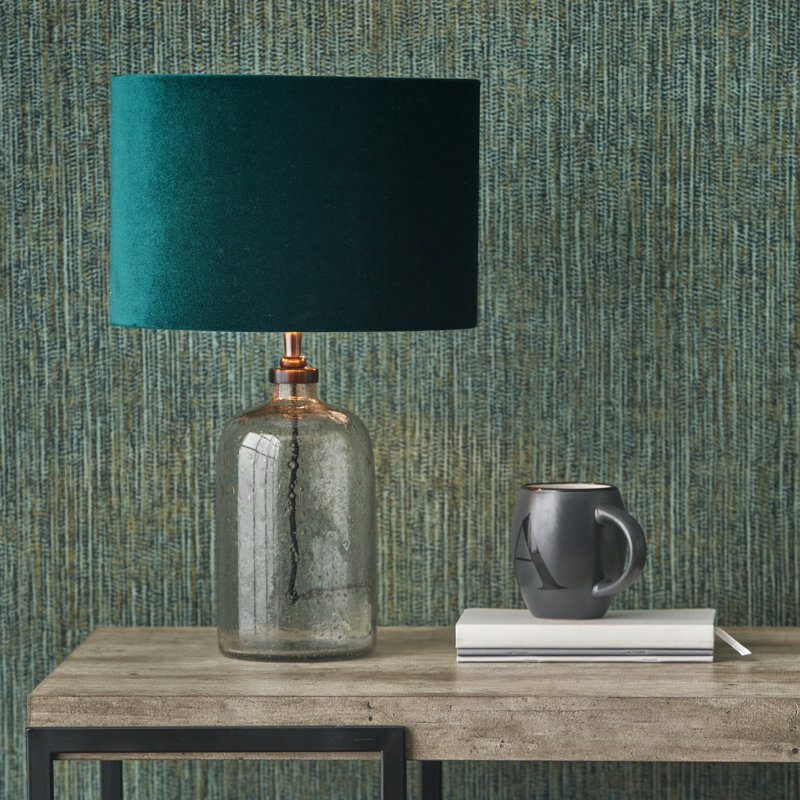 Aimon 20cm H Velvet Drum Lamp Shade ( Screw On ), Forest Green