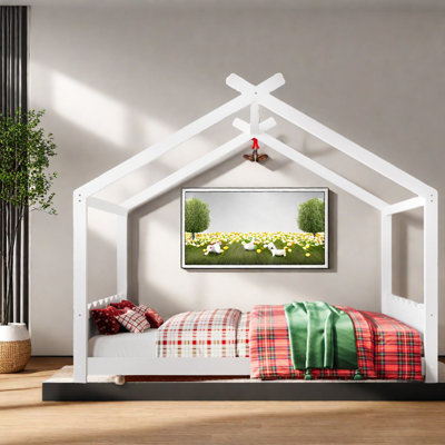 Structure de lit en bois durable, conception moderne pour chambre d'enfant, grand