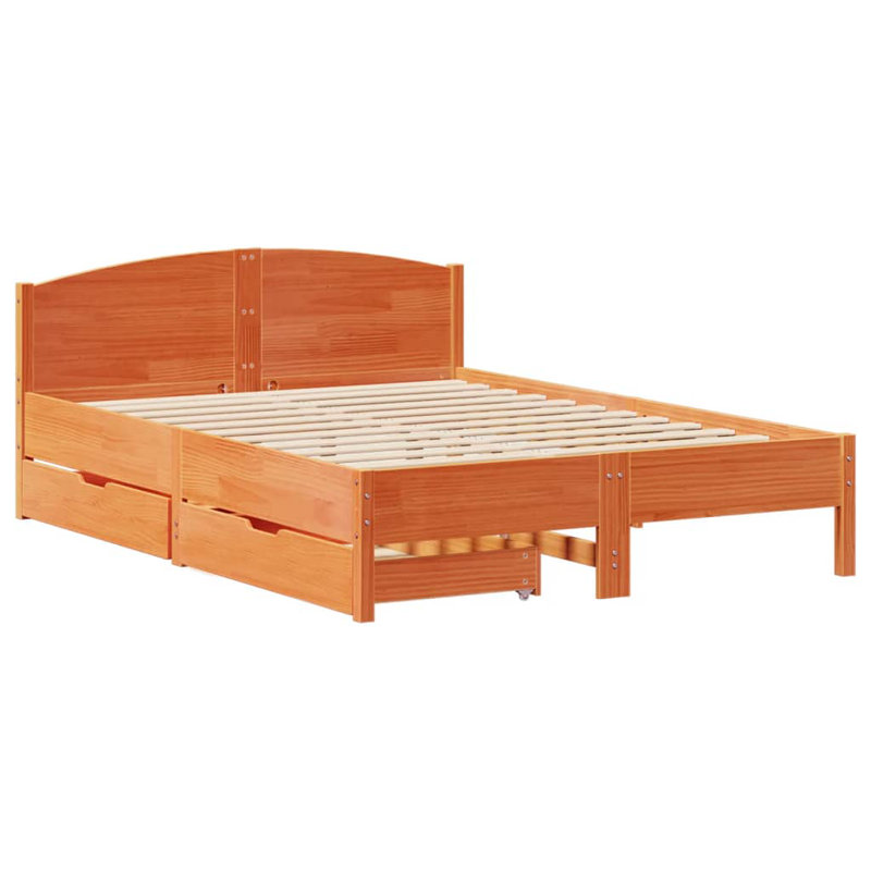 Storage Bed, Kingsize (5'), Wax Brown