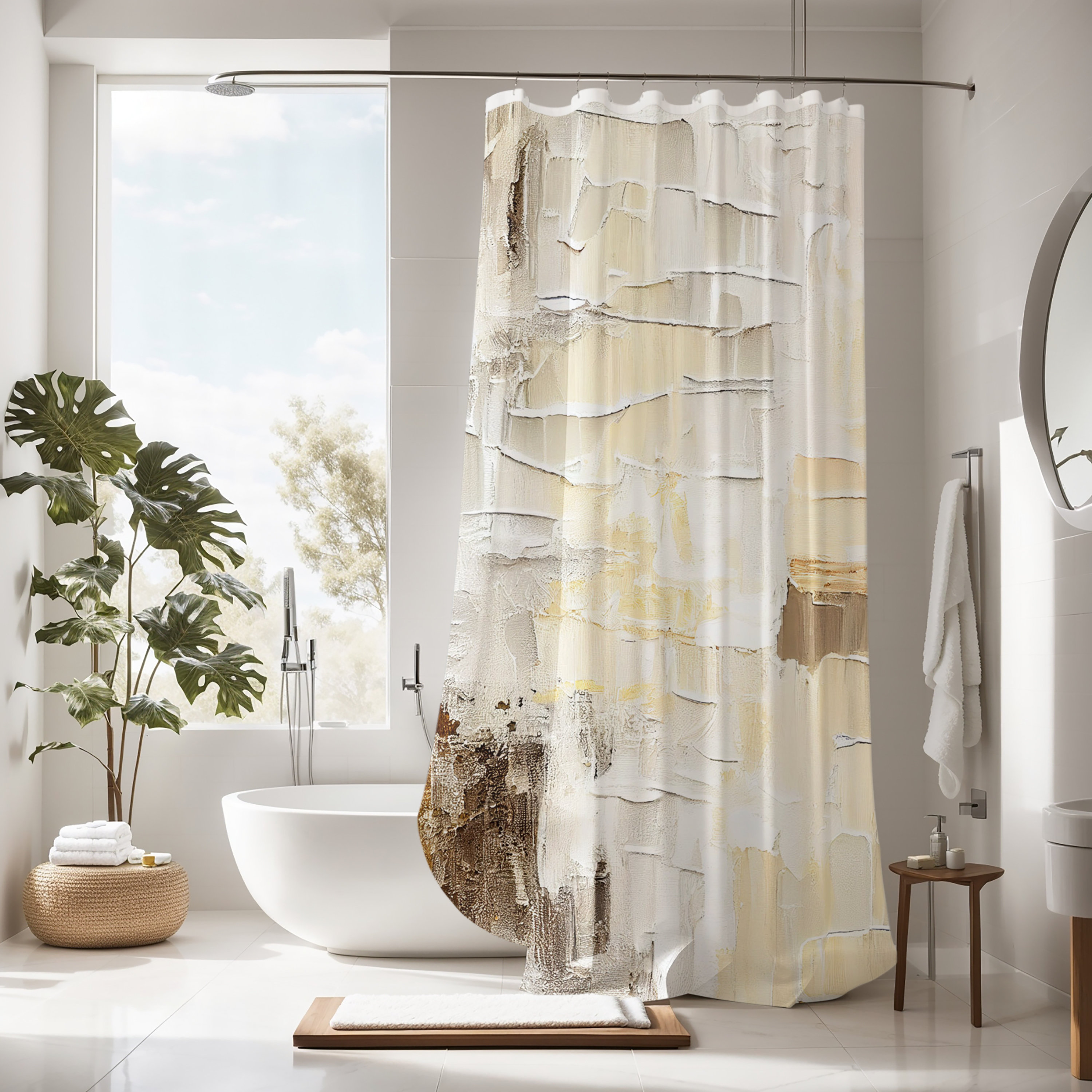 East Urban Home Istres Abstract Shower Curtain & Reviews | Wayfair