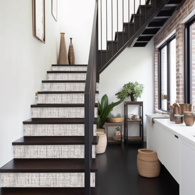Abstract Checkered Pattern Stair Riser Decals