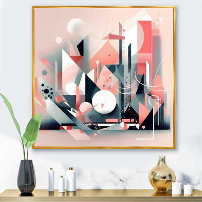 Pink Embracing Emptiness On Blue II - Minimalism Canvas Prints