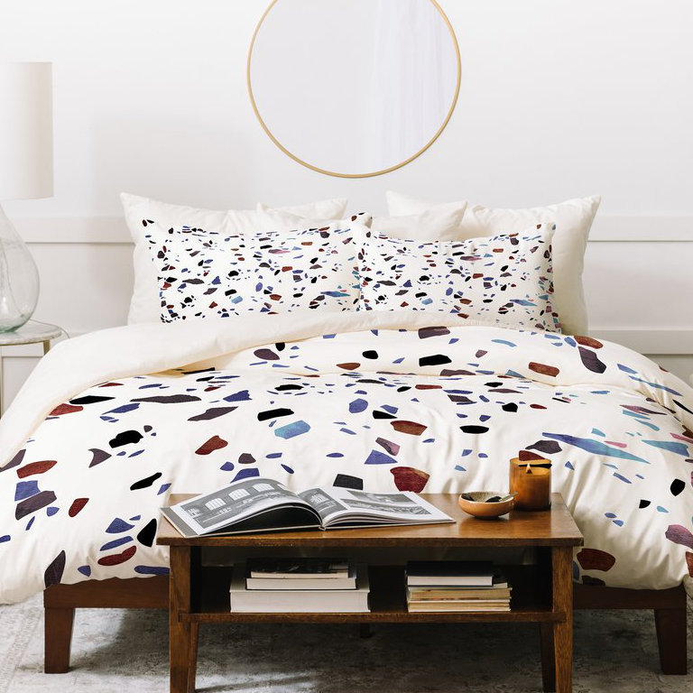 Modern & Contemporary Polyester Abstract Duvet Cover, King Duvet Cover + 2 Shams
