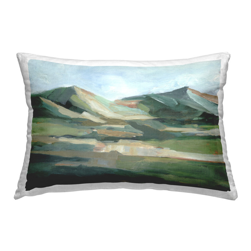 Coussin décoratif imprimé Green Brushed Mountains par Ethan Harper