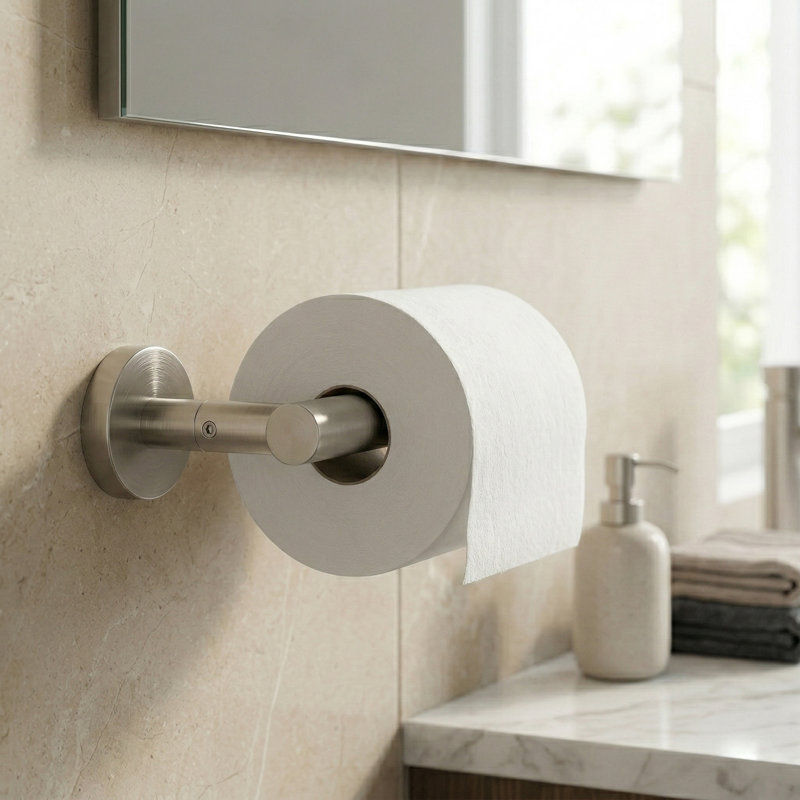 Porte-papier hygiénique mural en acier inoxydable, Nickel brossé