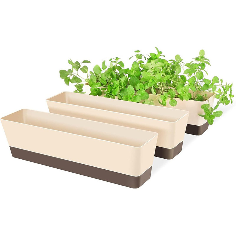 Boîte à fleurs pour fenêtre avec fenêtre, paquet de 3 16 po x 3,8 po