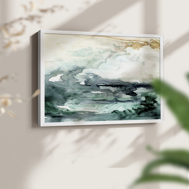 Sea Foam Flow I - Impression encadrée - Restickable, H 16 po x l 20 po, Blanc