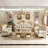 European Leather Champagne Solid Wood Sofa 89.7'' Leather Sofa