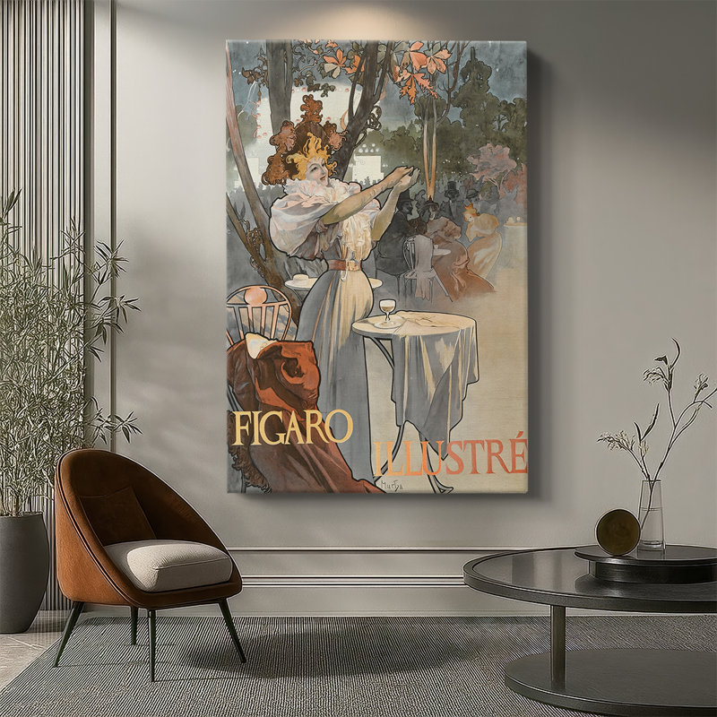 Figaro illustré - galerie tendue sur toile par Alphonse Mucha, 32 x 48