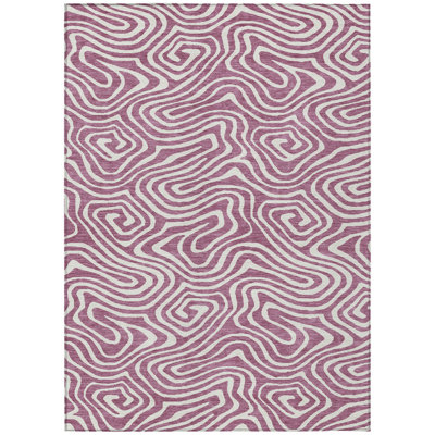 Evalora Purple Washable Indoor-Outdoor Rug - 