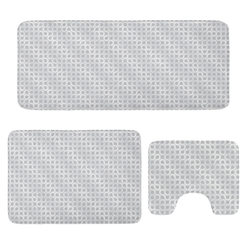  Ensemble de 3 tapis gris et blanc pour salle de bain gris et blanc