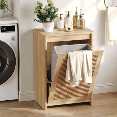 Armoire à poubelle cachée cannelée 10 gallons pour la cuisine, armoire à linge Ilt Out