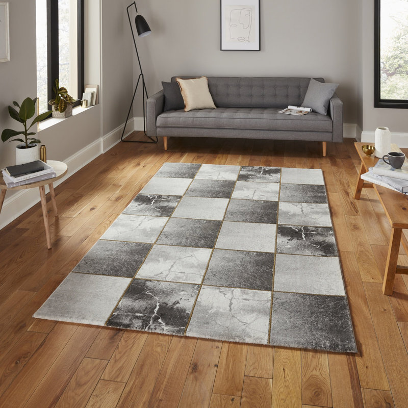 Amerion area rug Machine Woven Rectangle Grey/Gold, Rectangle 160 x 220cm