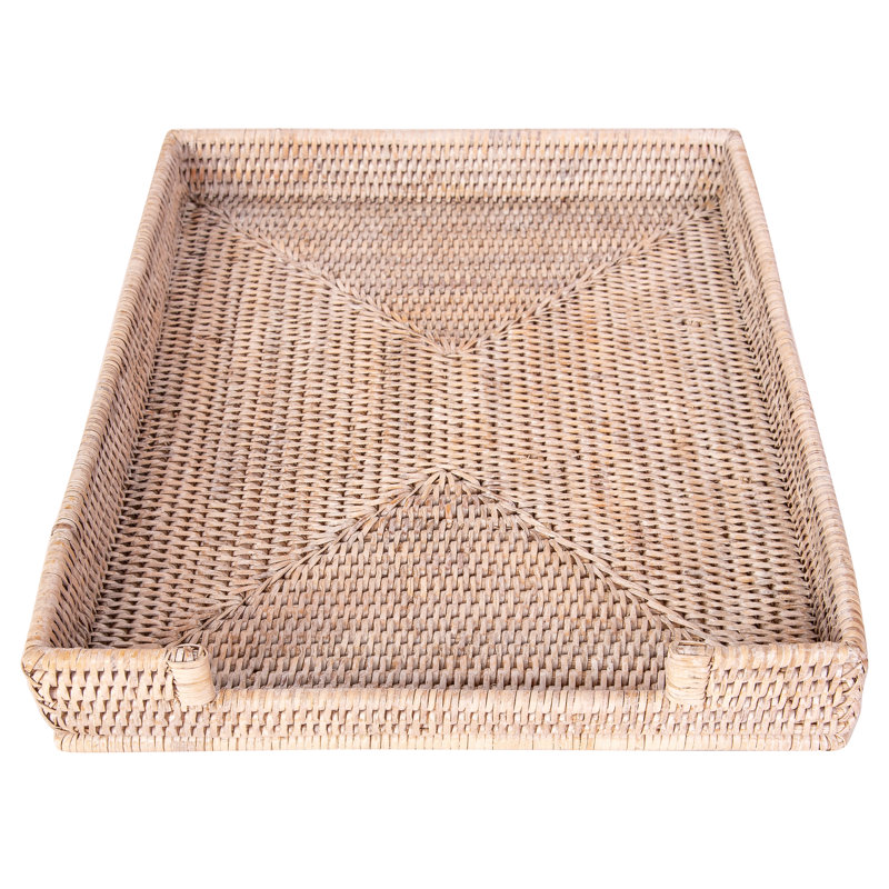 Aisha Rattan Tray, White Wash