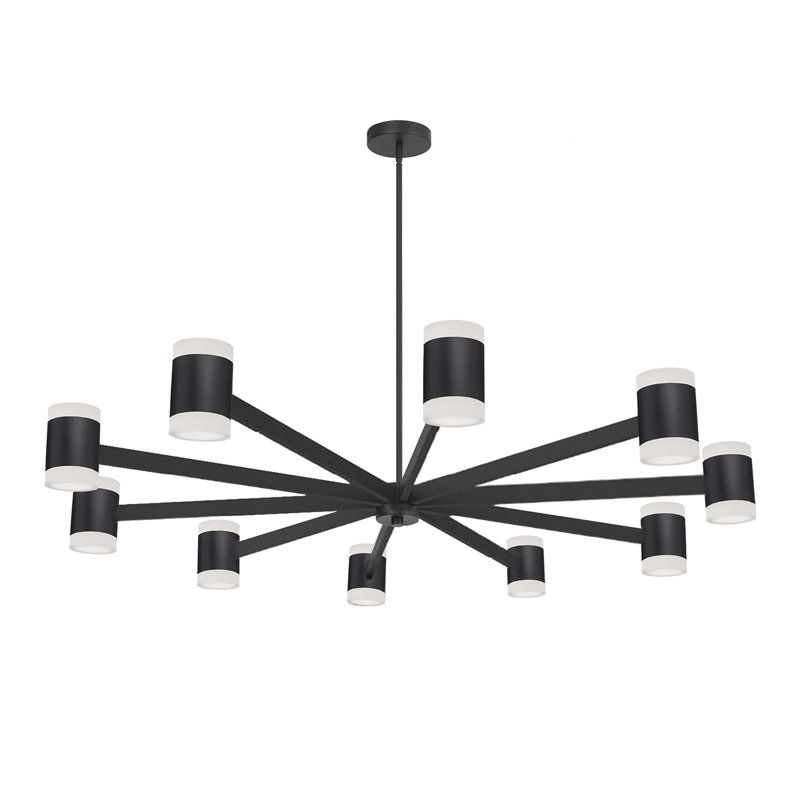 Lustre annulaire à DEL à intensité variable 20 lumières Vicenza, Noir mat