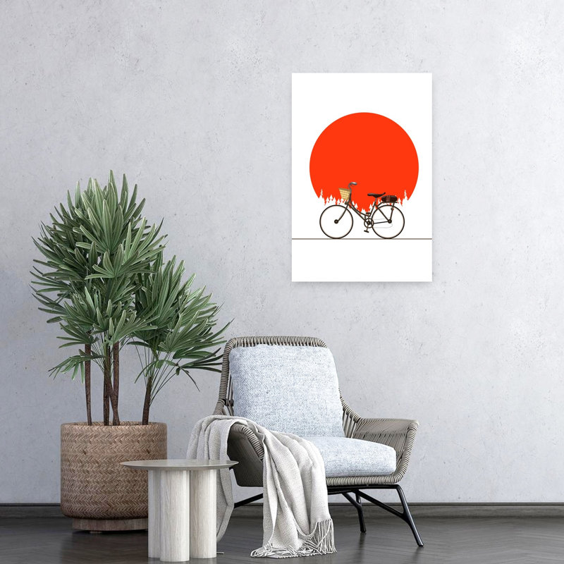 «Red Sun», impression d'art mural classique, forêt pacifique minimaliste, nature, 24" H x 16" W