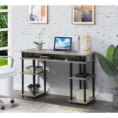 Edwin No Tools Writing Desk with Shelves