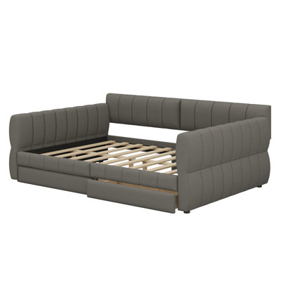 Upholstered Platform Bed With USB And 2 Drawers by Latitude Run