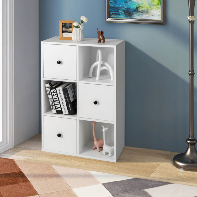 Dishita Storage Bookcase, White