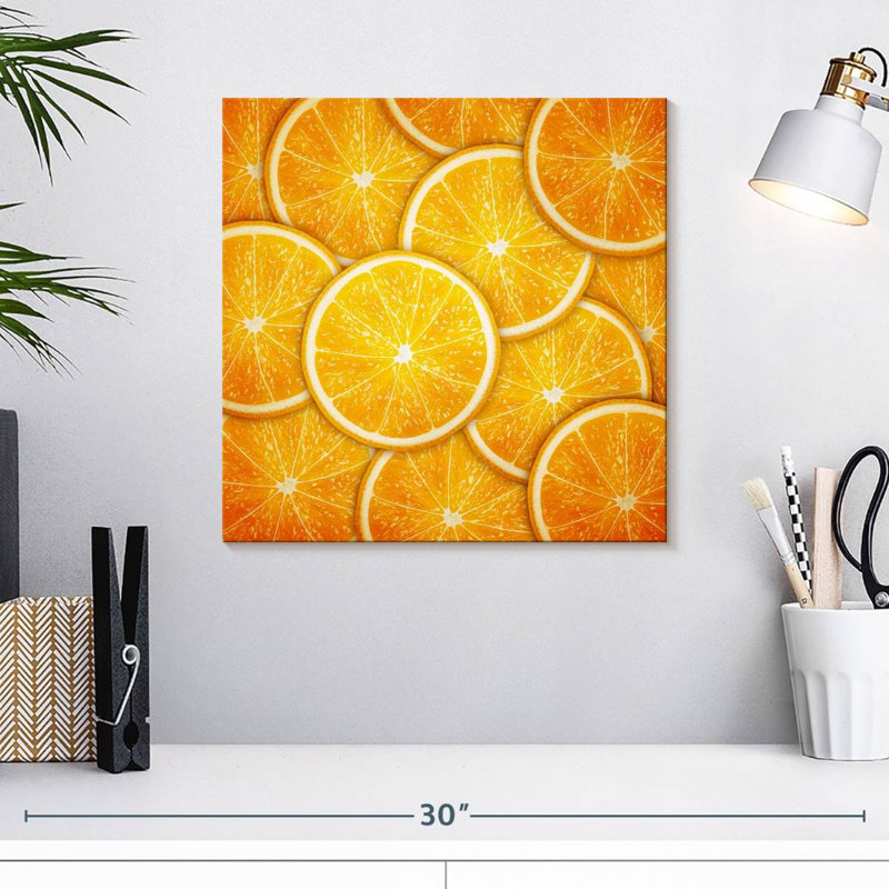 Yarlin Thin Orange Slices, 16" H x 16" W