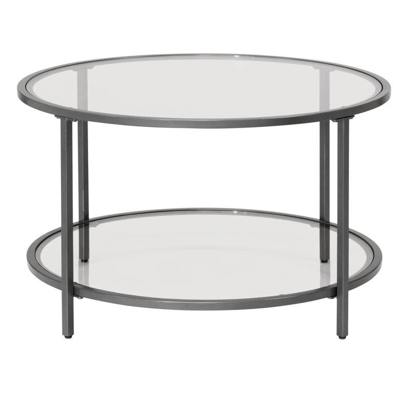 Lisabelle Glass Top Single Coffee Table, Pewter