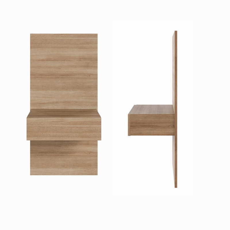  Floating Nightstand Extension Panels (Set of 2), Brown